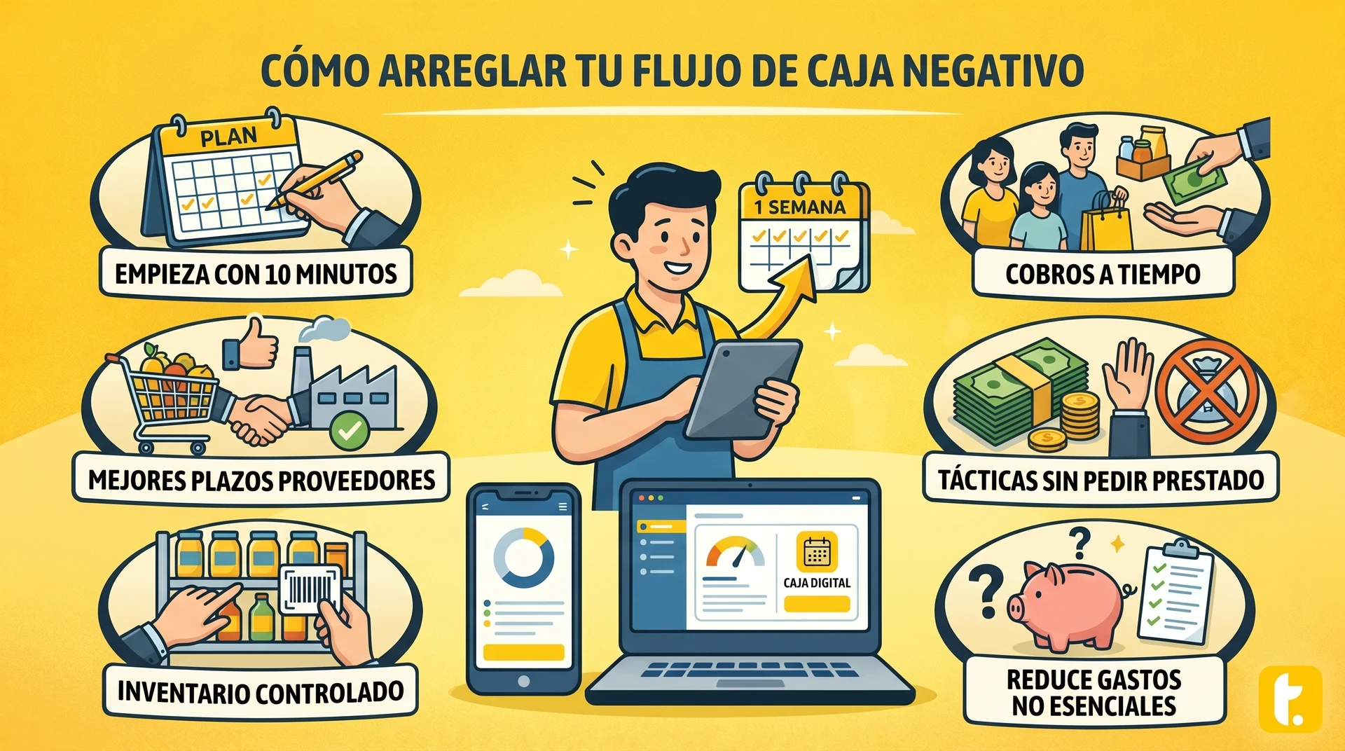 Usuario de Treinta llevando su inventario con un sistema