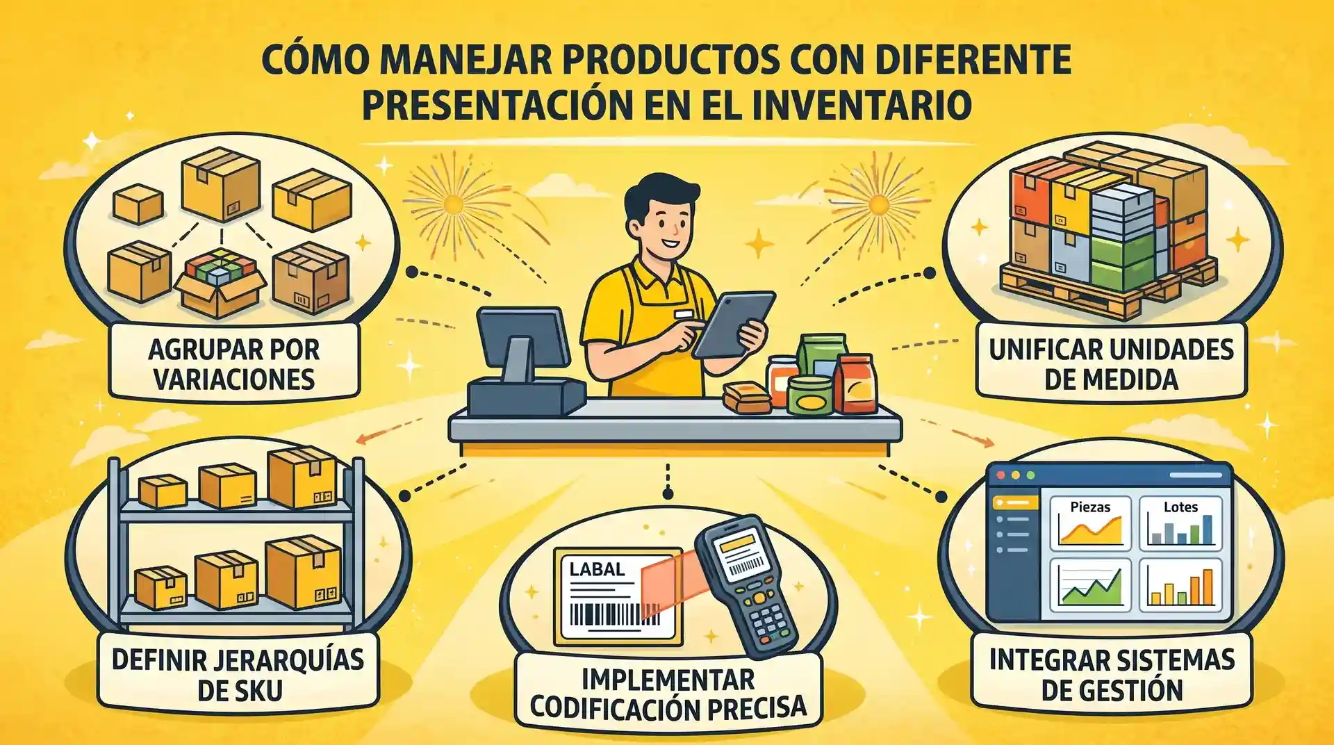 Manejar productos con distinta presentación en inventario